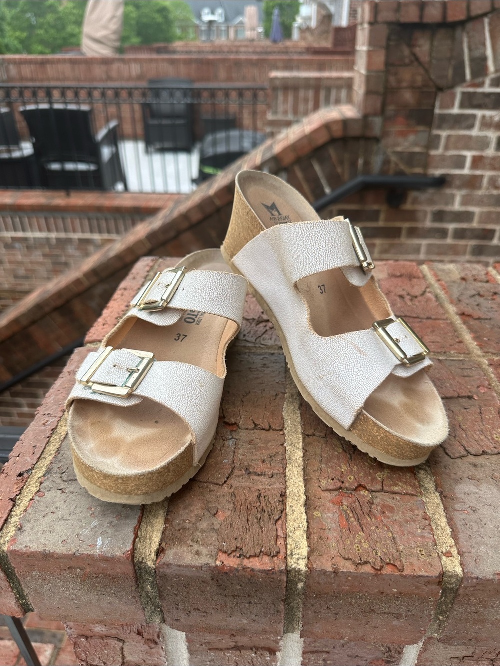 Mephisto Women’s Cork Cork Wedge Sandals with Buckles